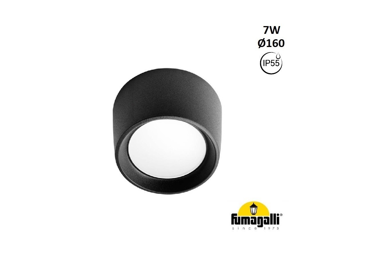 Plafonnier d'extérieur CCT "Livia 160" FUMAGALLI - 7W - GX53 - IP55 - 3A9.000.000.AXC1K - Barcelona LED