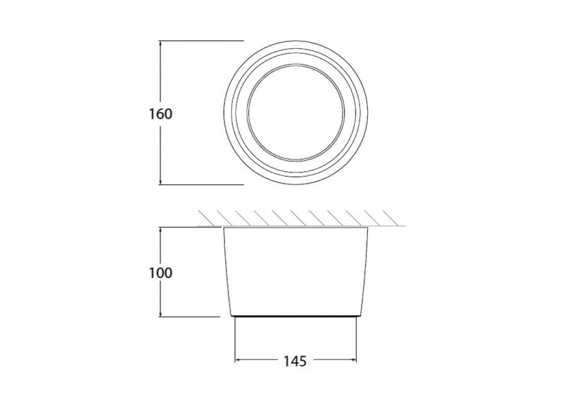 Plafonnier d'extérieur CCT "Livia 160" FUMAGALLI - 7W - GX53 - IP55 - 3A9.000.000.LXC1K - Barcelona LED