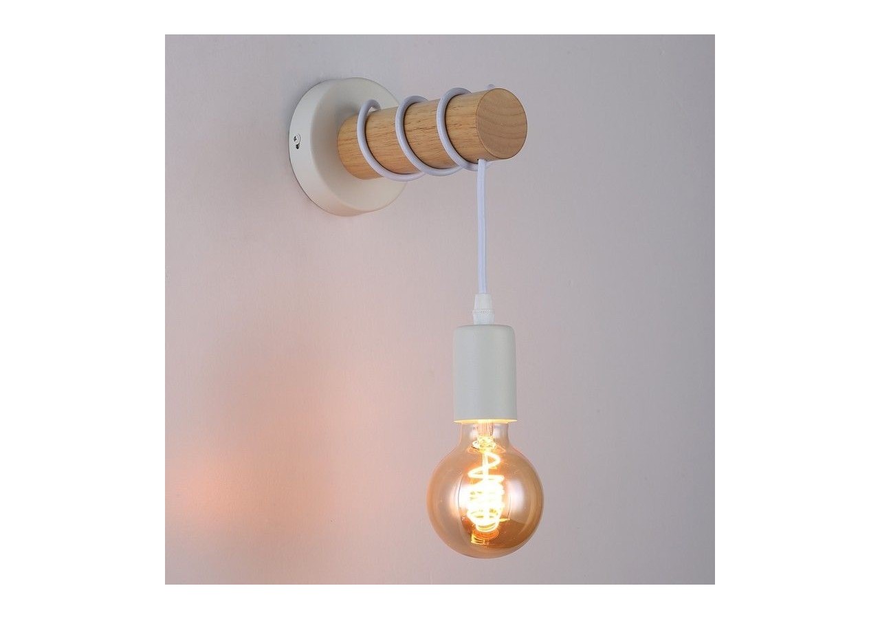 Lampe murale rustique en bois "MILA" - LM135-B - Barcelona LED