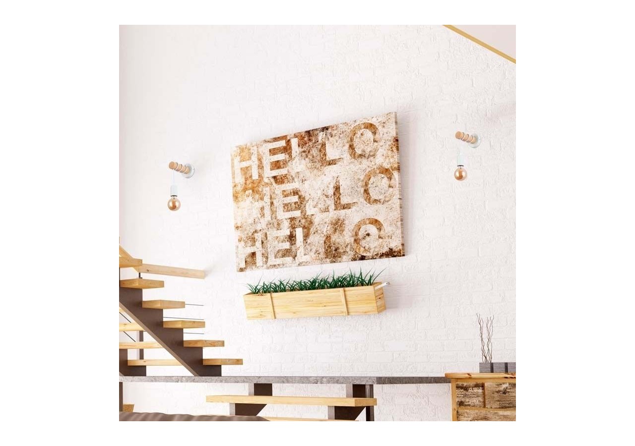 Lampe murale rustique en bois "MILA" - LM135-B - Barcelona LED