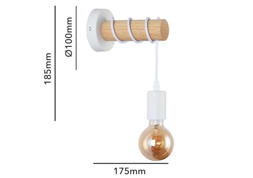 Lampe murale rustique en bois "MILA" - LM135-B - Barcelona LED Lampe murale rustique en bois "MILA" - LM135-B - Barcelona LED