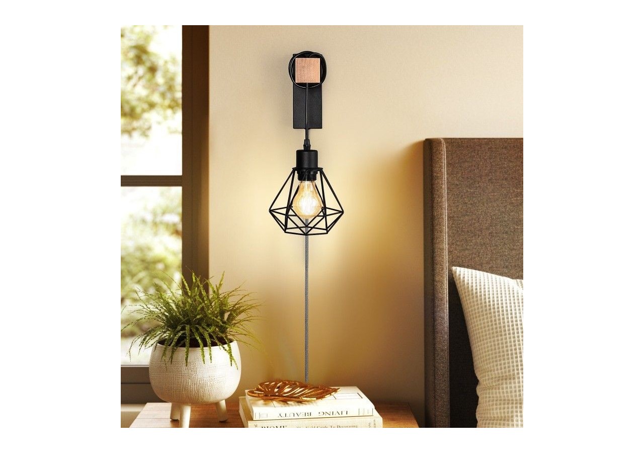 Lampe murale cage avec interrupteur et prise "RODEN" - LM133-EU-N - Barcelona LED