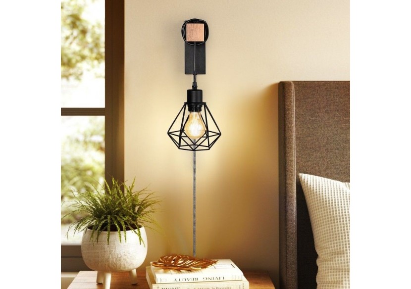 Lampe murale cage avec interrupteur et prise "RODEN" - LM133-EU-N - Barcelona LED Lampe murale cage avec interrupteur et prise "RODEN" - LM133-EU-N - Barcelona LED