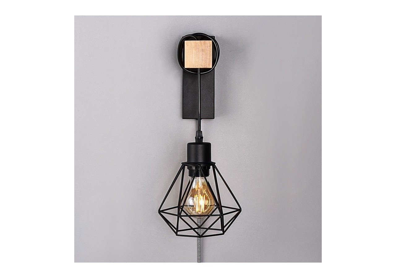 Lampe murale cage avec interrupteur et prise "RODEN" - LM133-EU-N - Barcelona LED
