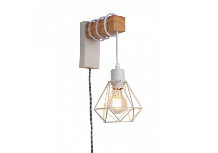 Lampe murale cage avec interrupteur et prise "RODEN" - LM133-EU-B - Barcelona LED