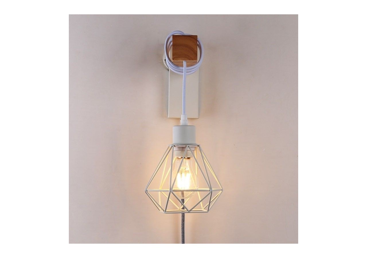 Lampe murale cage avec interrupteur et prise "RODEN" - LM133-EU-B - Barcelona LED