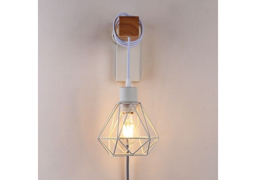 Lampe murale cage avec interrupteur et prise "RODEN" - LM133-EU-B - Barcelona LED Lampe murale cage avec interrupteur et prise "RODEN" - LM133-EU-B - Barcelona LED