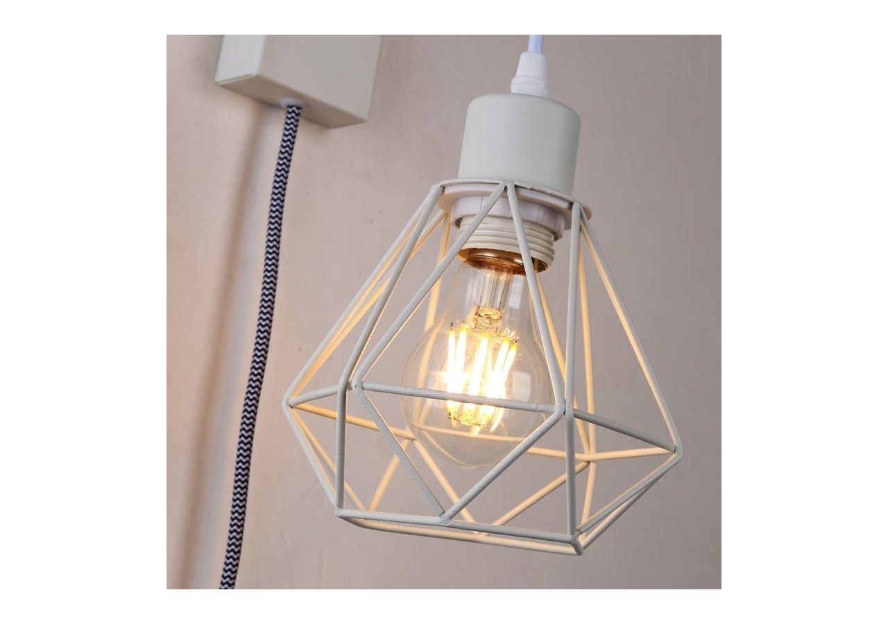 Lampe murale cage avec interrupteur et prise "RODEN" - LM133-EU-B - Barcelona LED