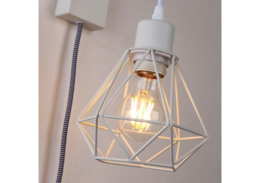 Lampe murale cage avec interrupteur et prise "RODEN" - LM133-EU-B - Barcelona LED Lampe murale cage avec interrupteur et prise "RODEN" - LM133-EU-B - Barcelona LED