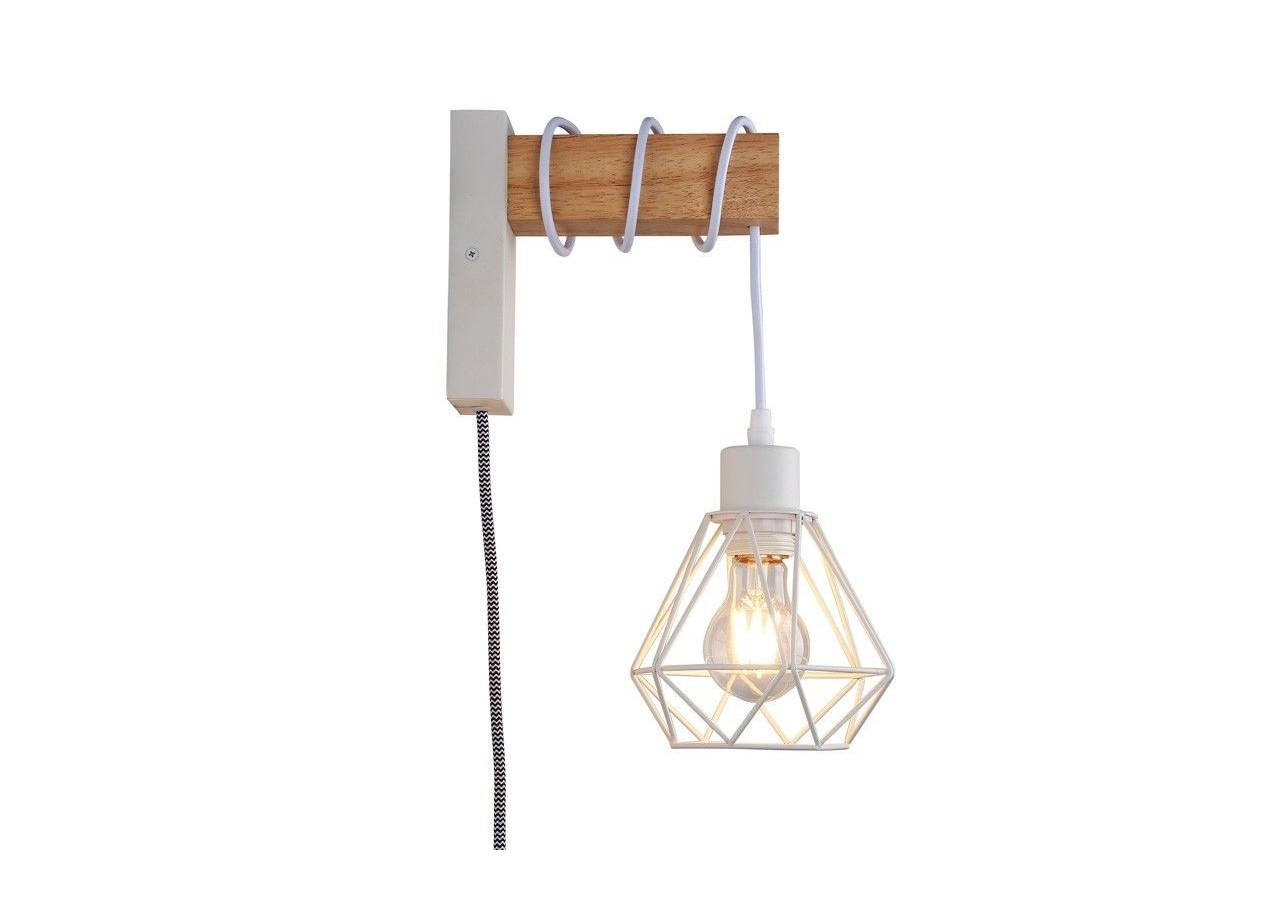 Lampe murale cage avec interrupteur et prise "RODEN" - LM133-EU-B - Barcelona LED