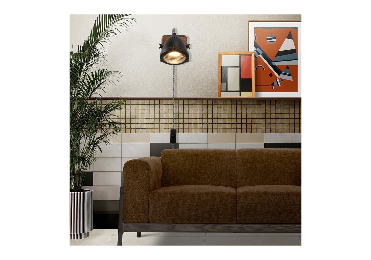 Applique murale avec prise et interrupteur "MOTT" - LV140-N-EU - Barcelona LED