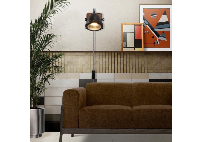 Applique murale avec prise et interrupteur "MOTT" - LV140-N-EU - Barcelona LED Applique murale avec prise et interrupteur "MOTT" - LV140-N-EU - Barcelona LED