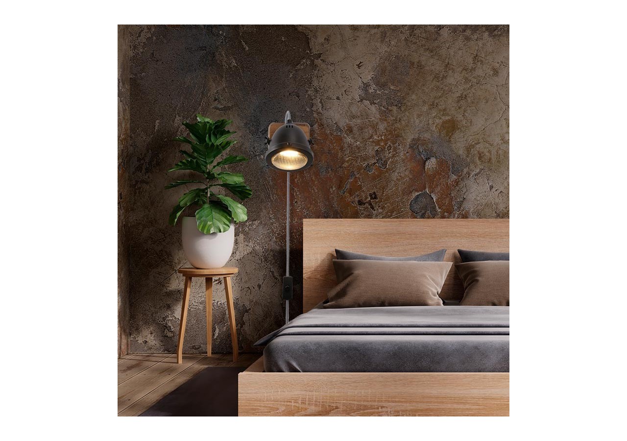 Applique murale avec prise et interrupteur "MOTT" - LV140-N-EU - Barcelona LED