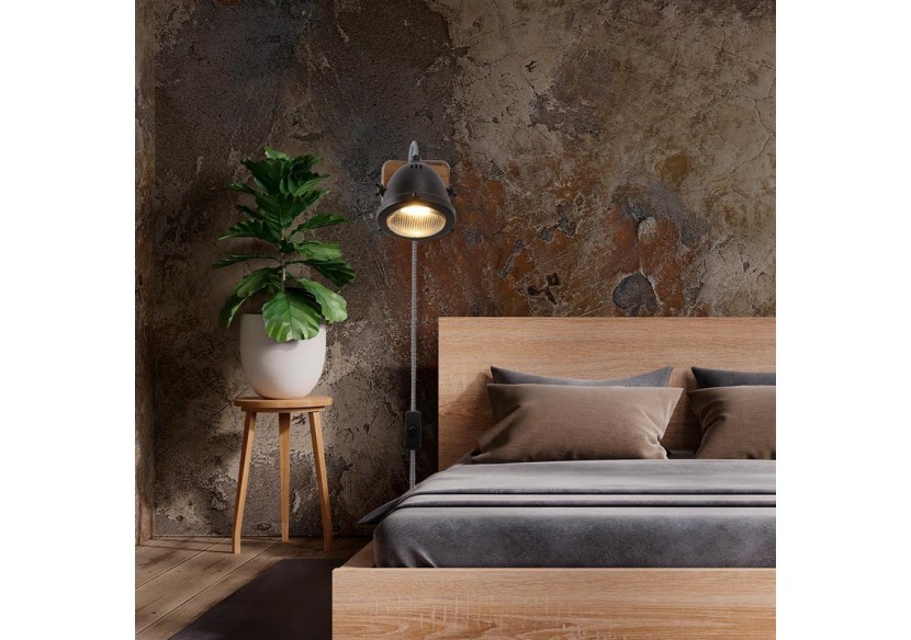 Applique murale avec prise et interrupteur "MOTT" - LV140-N-EU - Barcelona LED Applique murale avec prise et interrupteur "MOTT" - LV140-N-EU - Barcelona LED