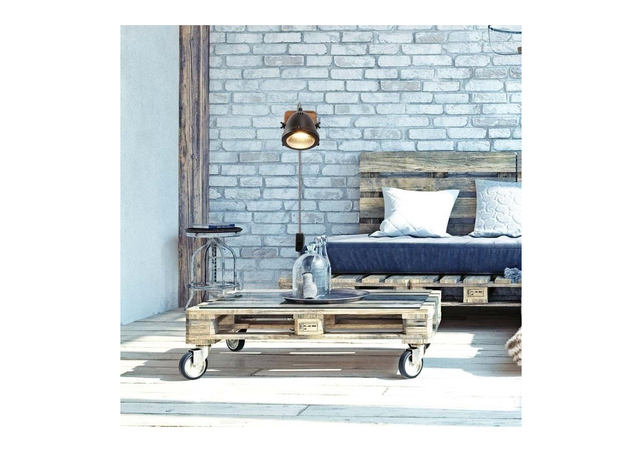 Applique murale avec prise et interrupteur "MOTT" - LV140-N-EU - Barcelona LED