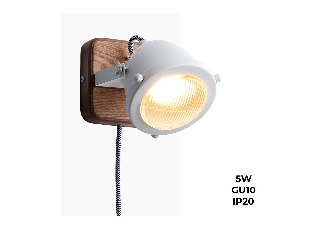 Applique murale avec prise et interrupteur "MOTT" - LV140-B-EU - Barcelona LED