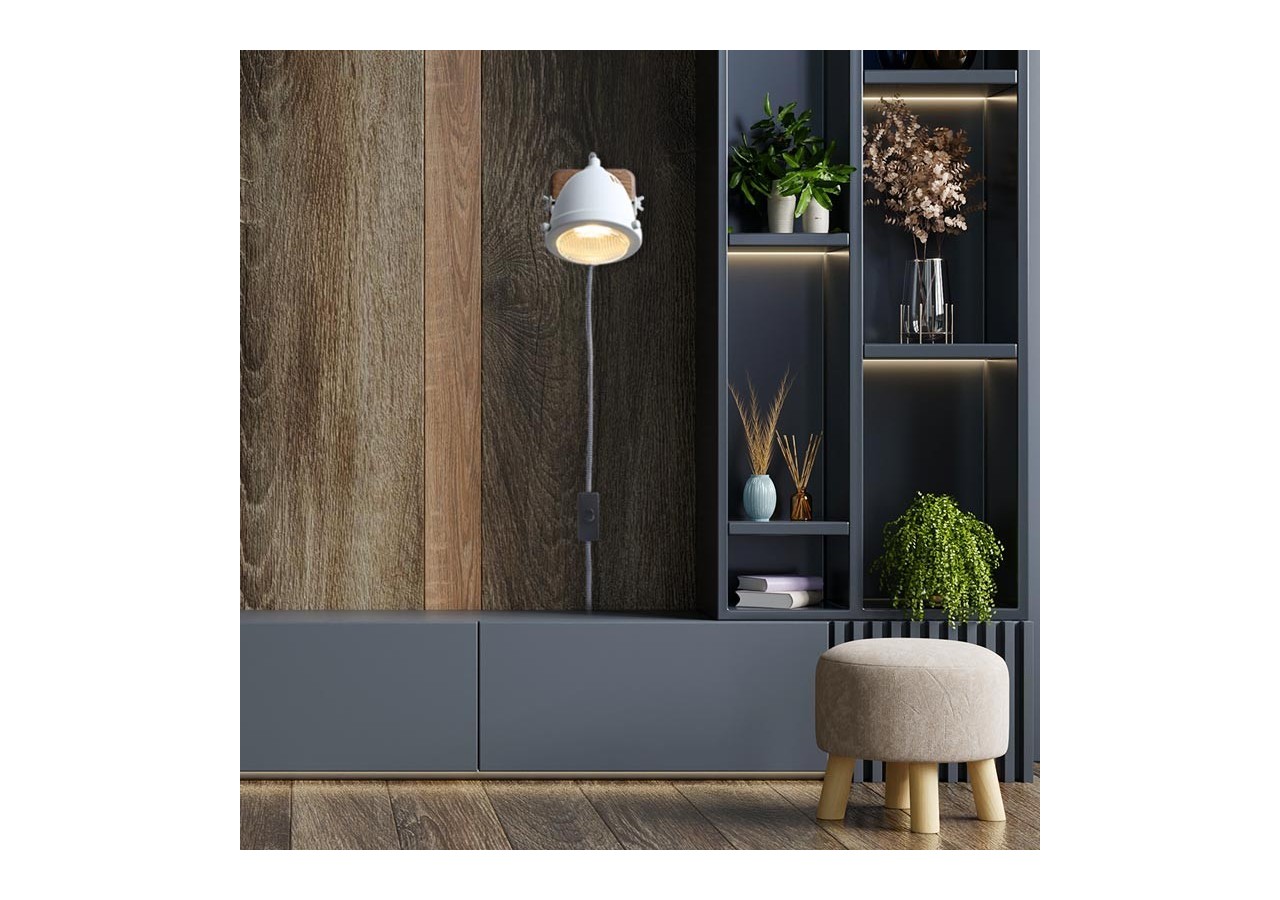 Applique murale avec prise et interrupteur "MOTT" - LV140-B-EU - Barcelona LED