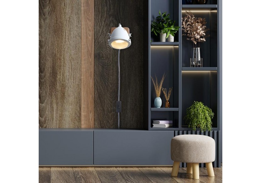 Applique murale avec prise et interrupteur "MOTT" - LV140-B-EU - Barcelona LED Applique murale avec prise et interrupteur "MOTT" - LV140-B-EU - Barcelona LED