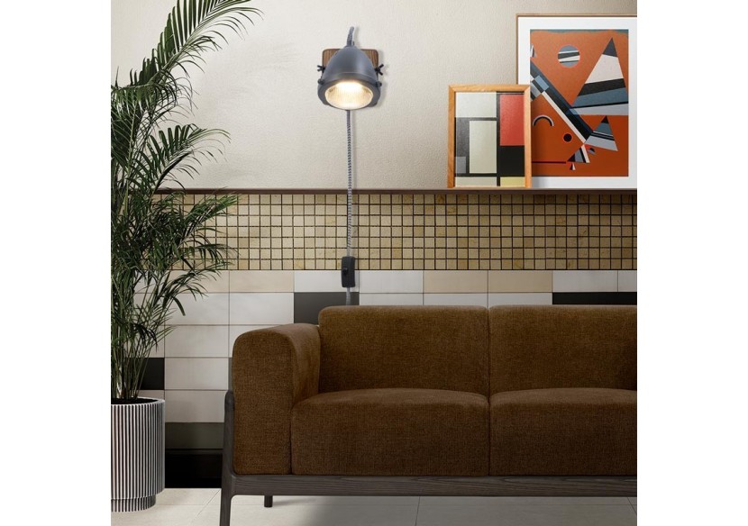 Applique murale avec prise et interrupteur "MOTT" - LV140-G-EU - Barcelona LED Applique murale avec prise et interrupteur "MOTT" - LV140-G-EU - Barcelona LED