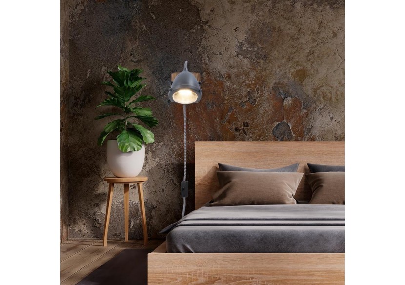 Applique murale avec prise et interrupteur "MOTT" - LV140-G-EU - Barcelona LED Applique murale avec prise et interrupteur "MOTT" - LV140-G-EU - Barcelona LED