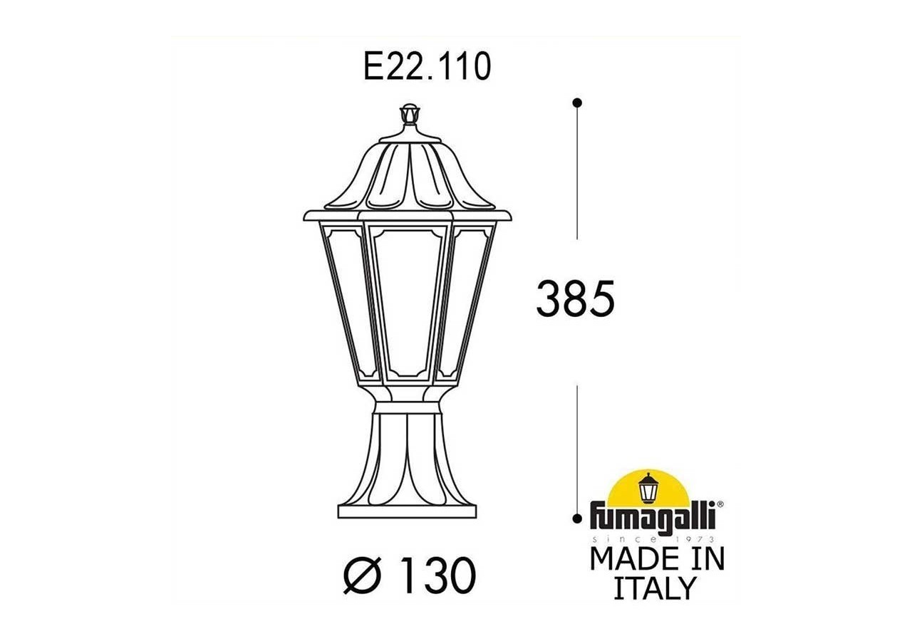 Lanterne sur pied "Mikrolot/Anna" E27 IP55 diffuseur transparent - E22.110.000.AXE27 - Barcelona LED