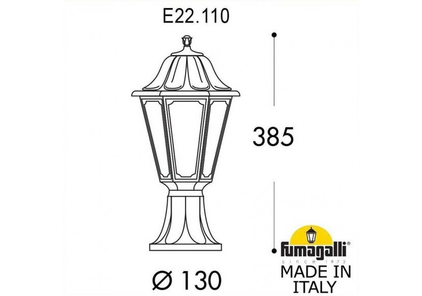 Lanterne sur pied "Mikrolot/Anna" E27 IP55 diffuseur transparent - E22.110.000.AXE27 - Barcelona LED