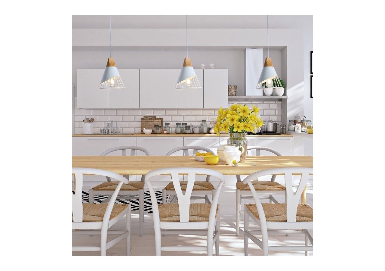 Suspension scandinave en métal et en bois "Ador" - LN1202-B - Barcelona LED