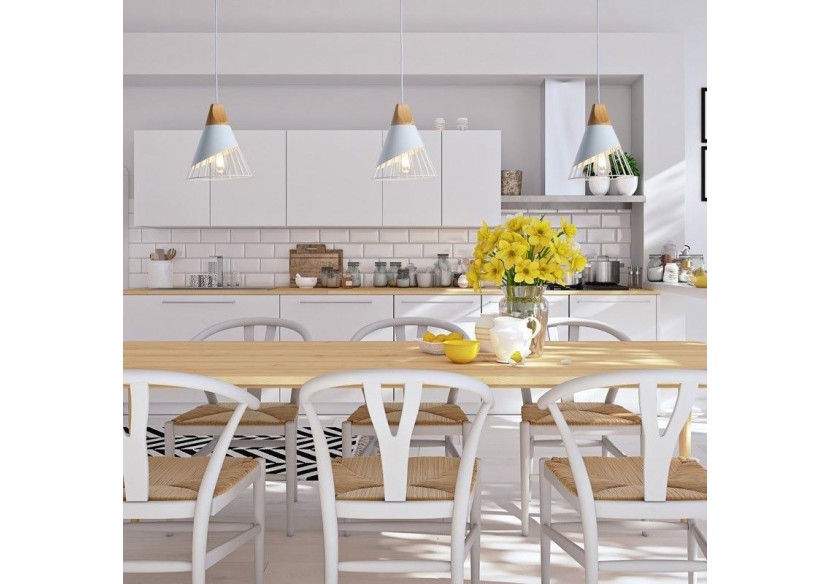 Suspension scandinave en métal et en bois "Ador" - LN1202-B - Barcelona LED