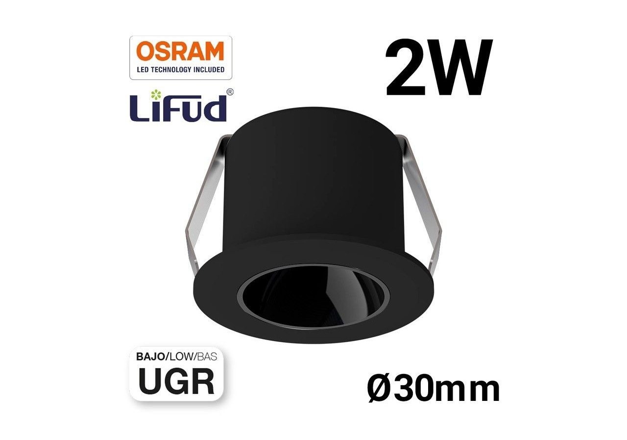 Mini spot LED encastrable 2W faible UGR - B1250-N-270 - Barcelona LED