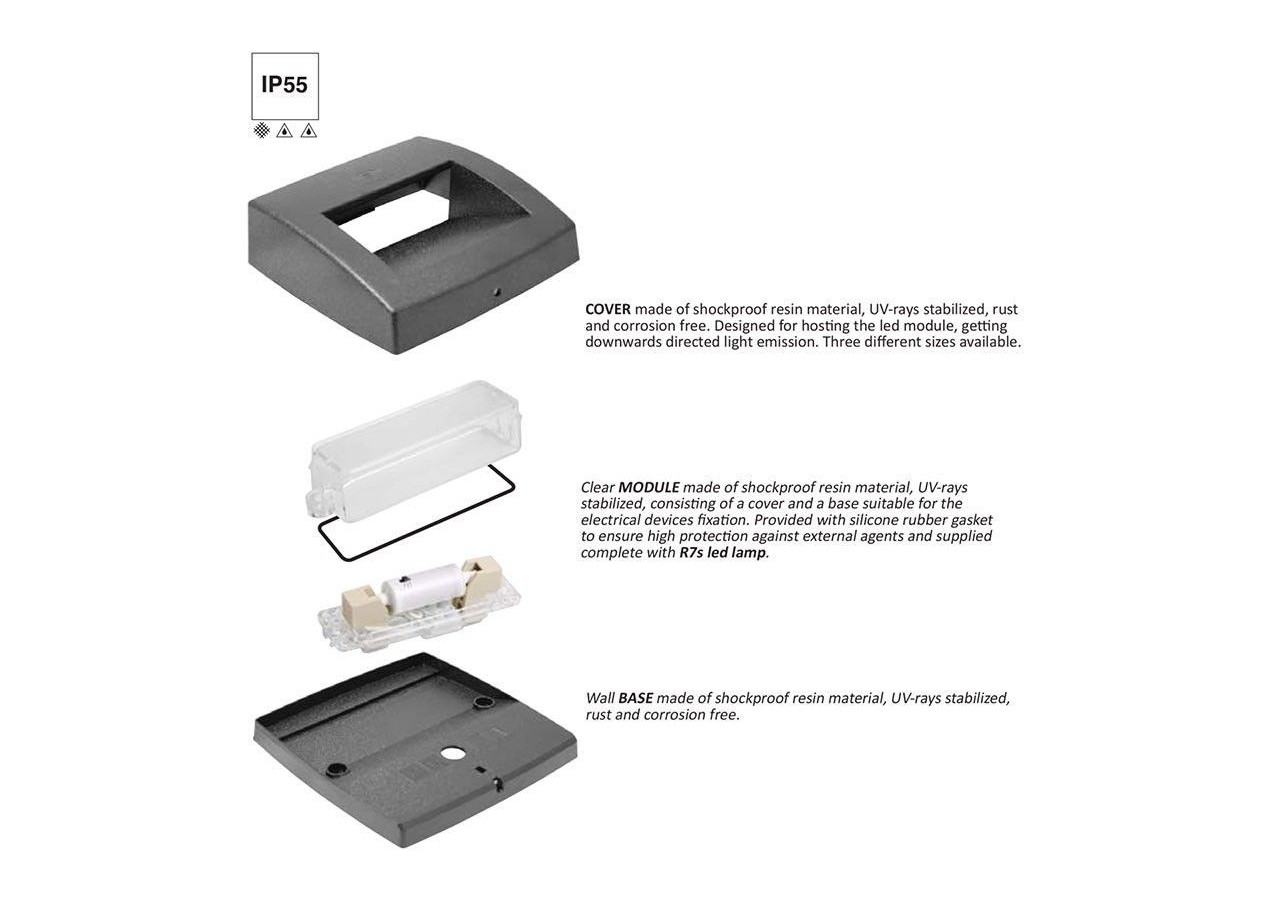Balise murale LED CCT extérieure FUMAGALLI LORENZA 270 R7S 10,5W - AS3.000.000.AXP1K - Barcelona LED