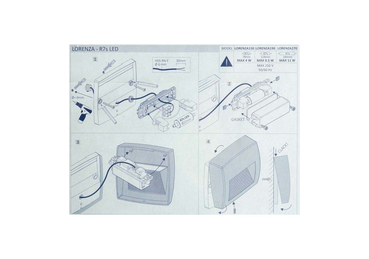 Balise murale LED CCT extérieure FUMAGALLI LORENZA 270 R7S 10,5W - AS3.000.000.AXP1K - Barcelona LED