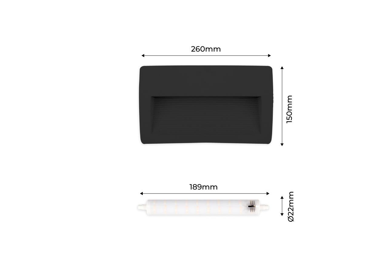 Balise murale LED CCT extérieure FUMAGALLI LORENZA 270 R7S 10,5W - AS3.000.000.AXP1K - Barcelona LED