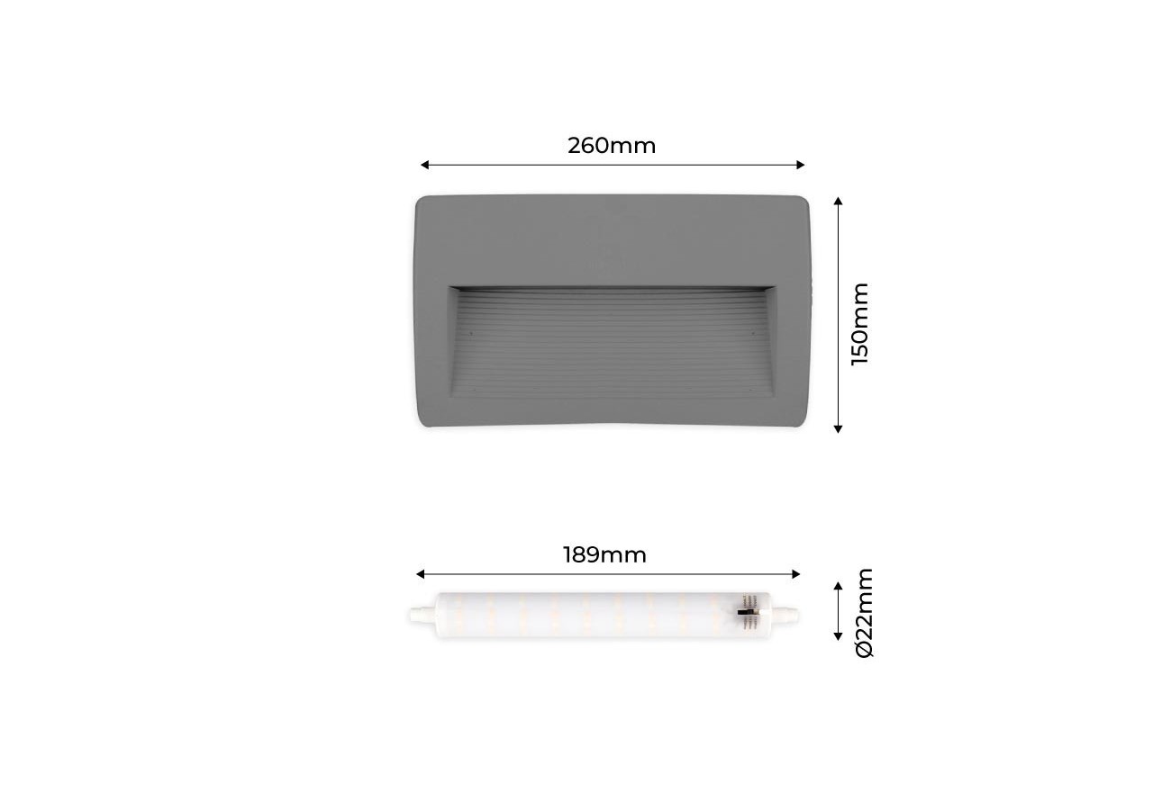 Balise murale LED CCT extérieure FUMAGALLI LORENZA 270 R7S 10,5W - AS3.000.000.LXP1K - Barcelona LED