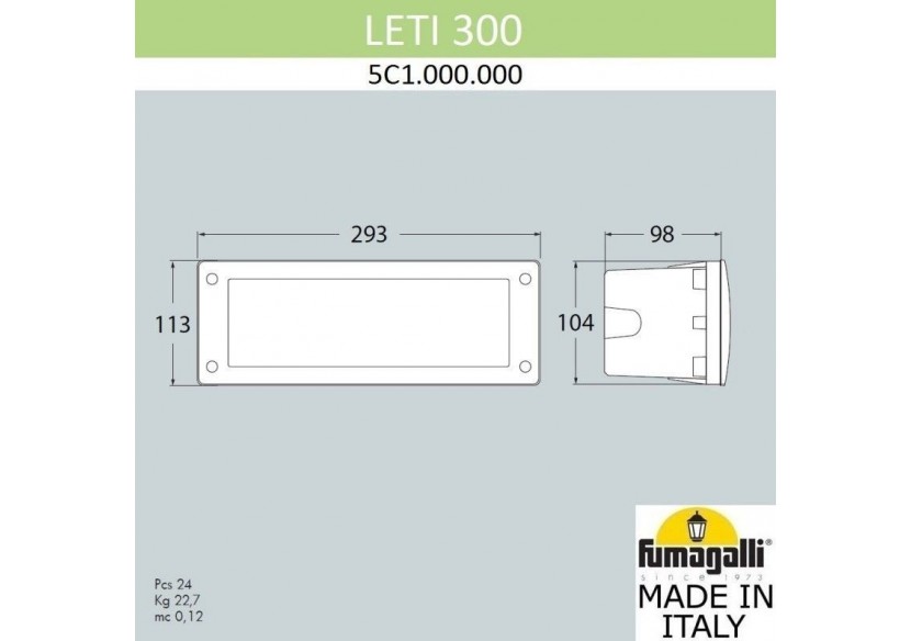 Balise LED encastrable Fumagalli LETI 300 E27 6W - 5C1.000.000.AYE27 - Barcelona LED Balise LED encastrable Fumagalli LETI 300 E27 6W - 5C1.000.000.AYE27 - Barcelona LED