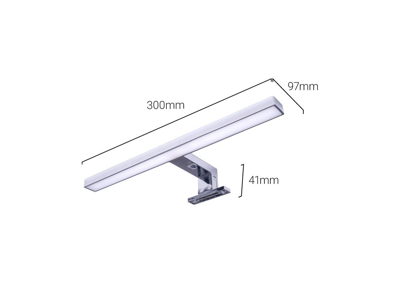 Applique miroir LED 30cm 5W | Montage miroir et armoire - LE204-BN - Barcelona LED