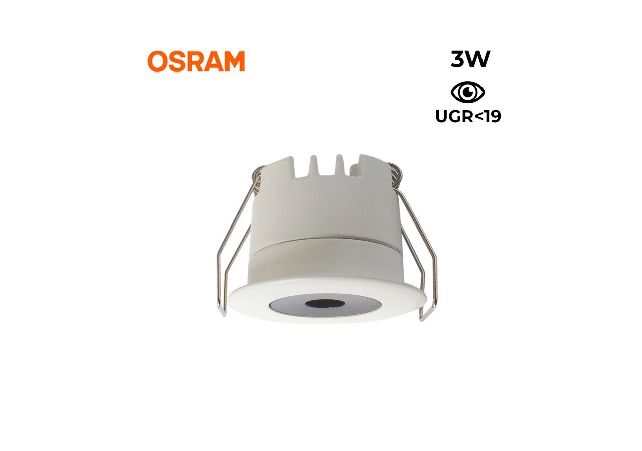 Mini spot LED encastrable 3W faible UGR 40x32,1mm - B1251-B-270 - Barcelona LED