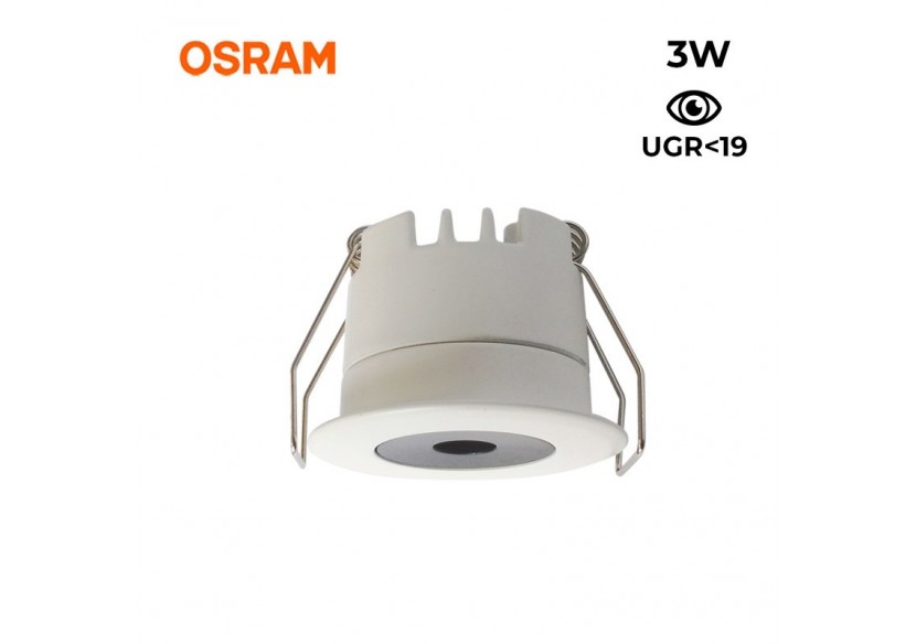 Mini spot LED encastrable 3W faible UGR 40x32,1mm - B1251-B-270 - Barcelona LED