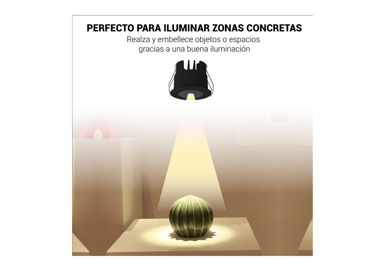 Mini spot LED encastrable 3W faible UGR 40x32,1mm - B1251-B-270 - Barcelona LED