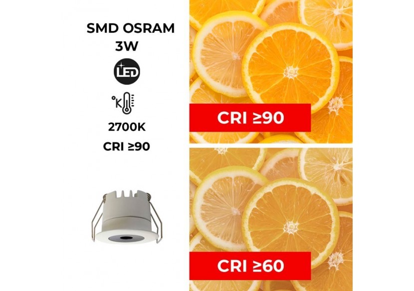 Mini spot LED encastrable 3W faible UGR 40x32,1mm - B1251-B-270 - Barcelona LED