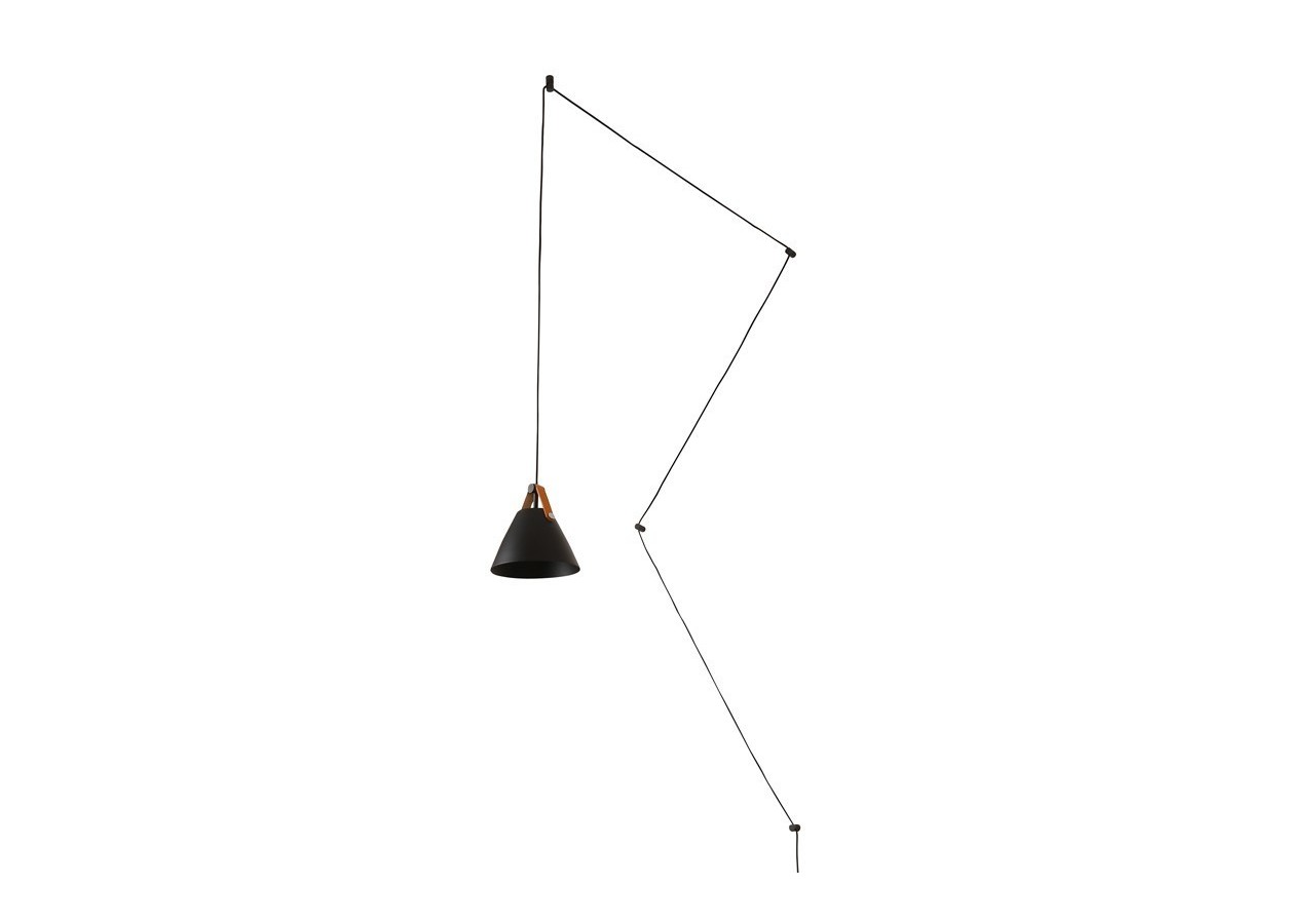 Suspension "Sam" avec prise et interrupteur et finition cuir - L3056-N - Barcelona LED