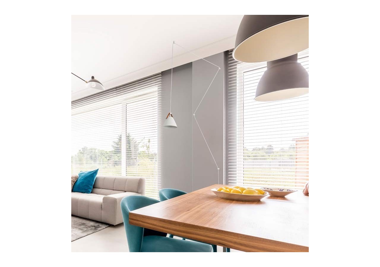 Suspension "Sam" avec prise et interrupteur et finition cuir - L3056-B - Barcelona LED