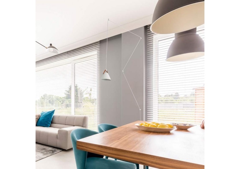 Suspension "Sam" avec prise et interrupteur et finition cuir - L3056-B - Barcelona LED