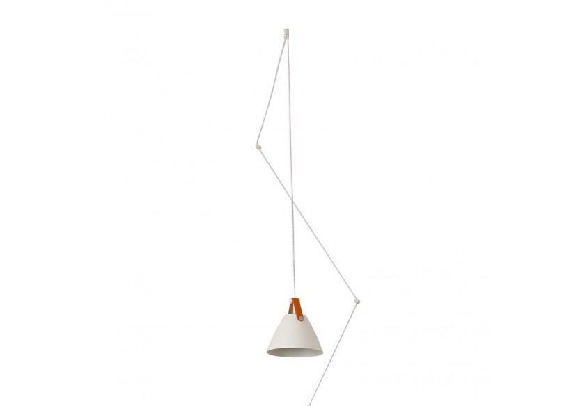Suspension "Sam" avec prise et interrupteur et finition cuir - L3056-B - Barcelona LED