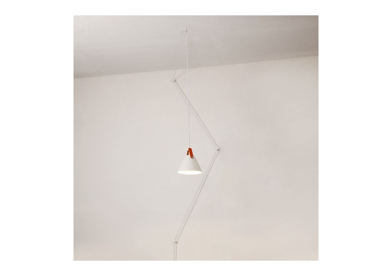 Suspension "Sam" avec prise et interrupteur et finition cuir - L3056-B - Barcelona LED