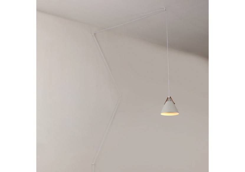 Suspension "Sam" avec prise et interrupteur et finition cuir - L3056-B - Barcelona LED