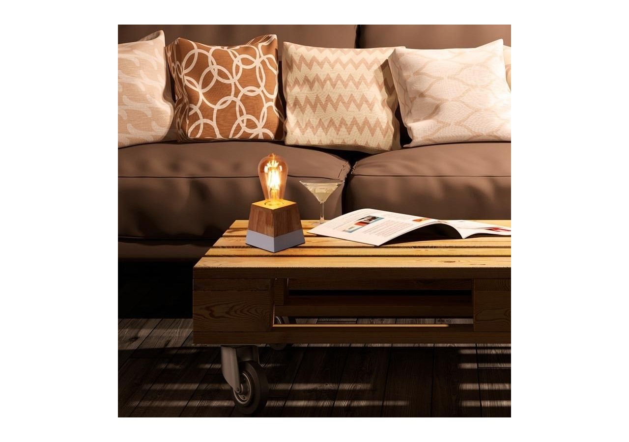 Lampe de table en bois "LAKA" - LN1701-B - Barcelona LED