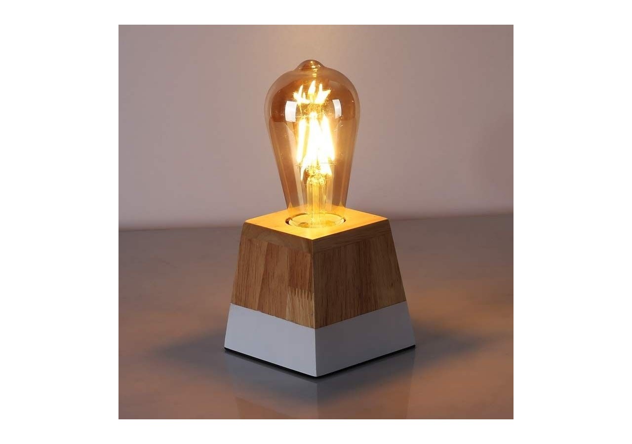Lampe de table en bois "LAKA" - LN1701-B - Barcelona LED