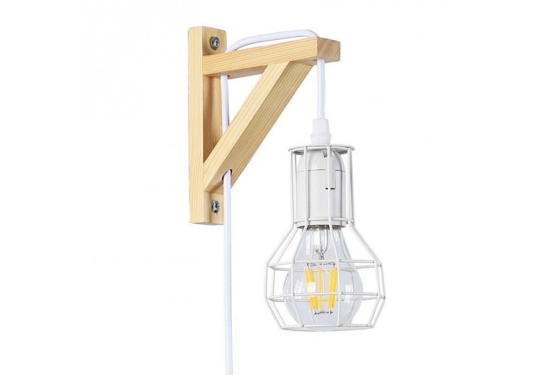 Applique murale en bois et cage "MICA" avec ampoule de 4W 2000K - LN124-B - Barcelona LED