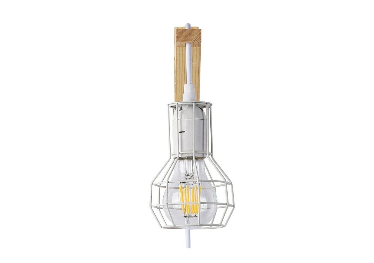 Applique murale en bois et cage "MICA" avec ampoule de 4W 2000K - LN124-B - Barcelona LED