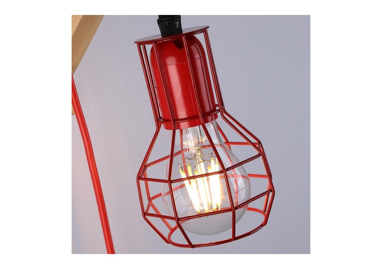 Applique murale en bois et cage "MICA" avec ampoule de 4W 2000K - LN124-R - Barcelona LED